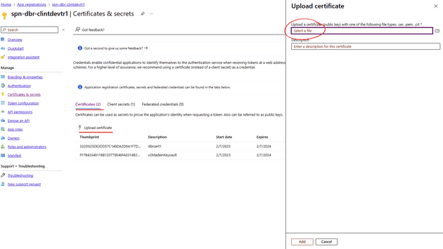 Upload to your App reg