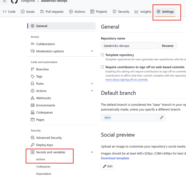go to settings and actions/sercrets and variables